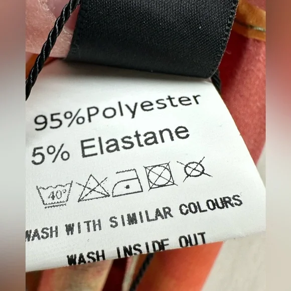 Micas Satin Front Tie Skirt Multicolor Size XS Maxi Abstract Marble Sarong - Picture 5 of 6